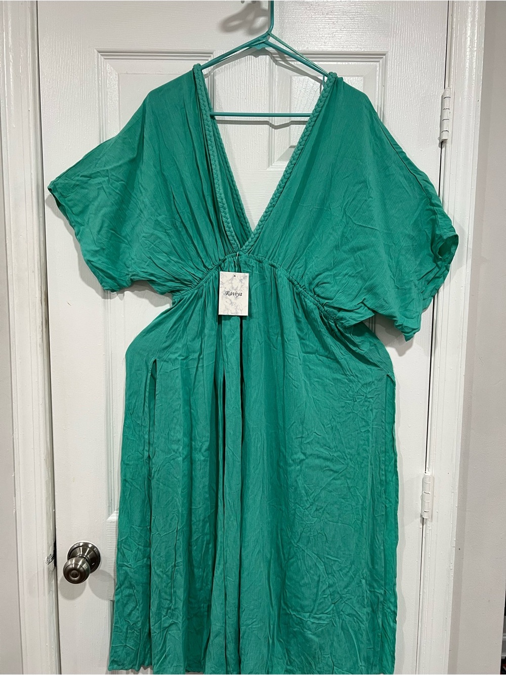 Green V-Neck Maxi Dress